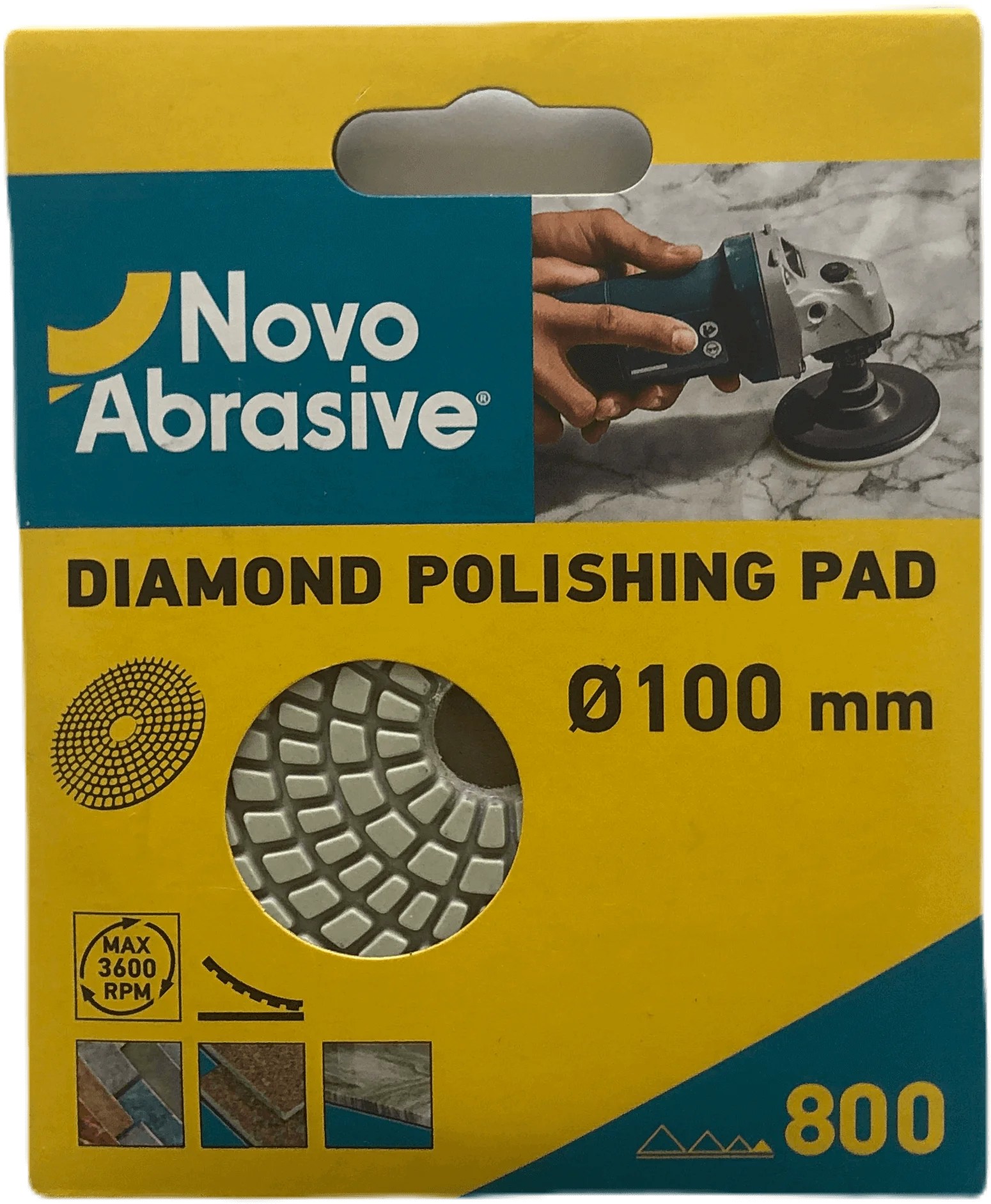 Диск алмазний полірувальний NovoAbrasive 100 мм, Р800